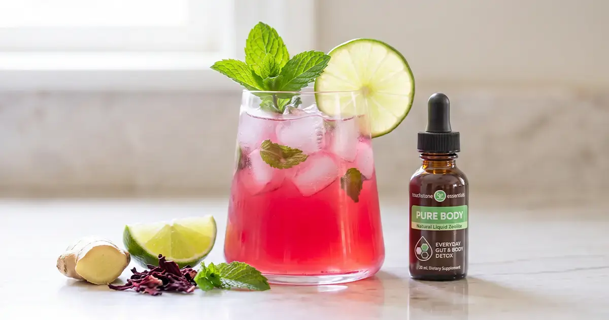 hibiscus mojito detox mocktail