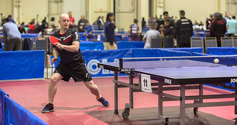 Athlete Matt Hetherington Competing at Table Tennis