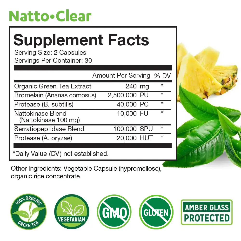 Natto-Clear Supplement Facts Panel